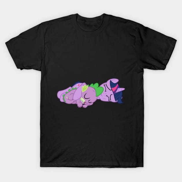 Spike Sleep Cuddling With Mama Twilight T-Shirt by Wissle